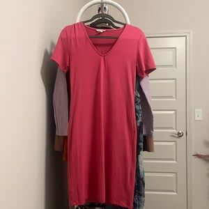 V-Neck Pink Dress